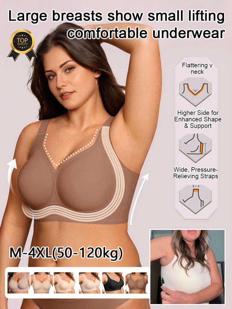 Mastectomy Bra Pocket - プッシュアップリフティングワイヤレスブラ、女性の快適なシームレス下着、柔らかく通気性があり肌に優しい、スチールリングなし、毎日の使用に最適