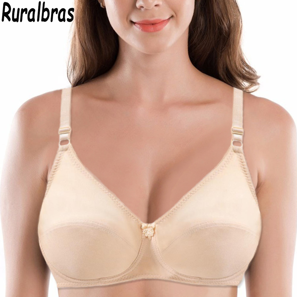Mastectomy Bra Pocket - Ruralbras 快適な綿のブラジャー女性のためのプッシュアップミニマイザーアンダーソフトパッド入り下着セクシーなレースのランジェリーサイズ 75-105 100