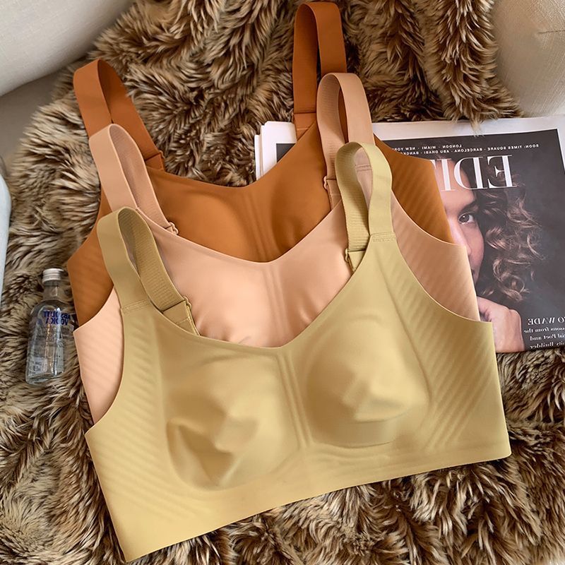 Full Coverage Bra - 大きな胸は女性のための小さな下着を示します超薄型マークレスウサギの耳大きいサイズの二次胸のたるみ防止ブラジャー