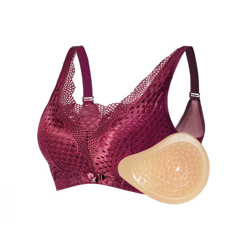 Mastectomy Bra Pocket - 女性用乳房切除術後シリコン製人工乳房ブラジャー 2-in-1 ポケット付き女性用人工乳房下着