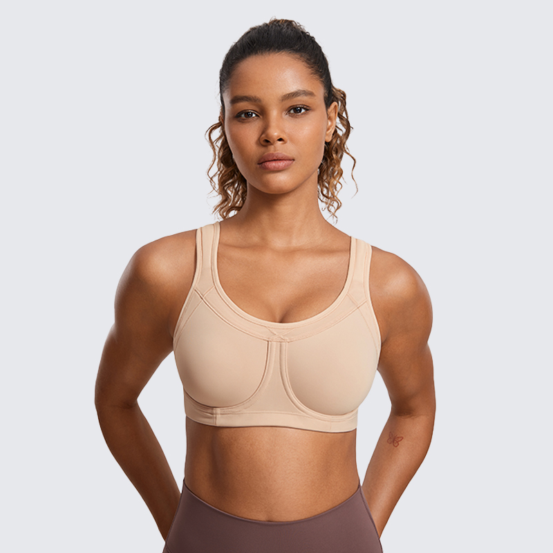 Full Coverage Bra - SYROKAN 女性スポーツブラ高衝撃性取り外し可能なパッドスポーツブラアンダーワイヤーフルカバレッジサポートワークアウトランニングブラ