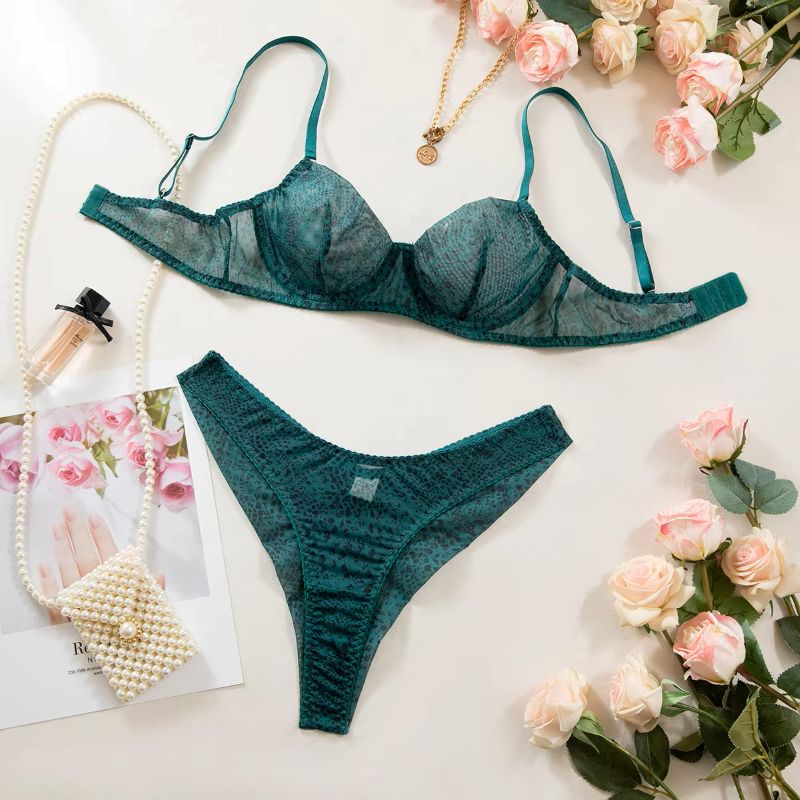 Minimizer Bra Women - 2 ピース/セット女性ランジェリーギャザリング超薄型メッシュ通気性下着セット繊細なブラジャーキットスチールリングプッシュアップブレーブセット