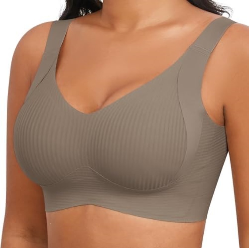 女性用、ワイヤーなし、シームレス、ソフトなサポート力のあるブ - Full Coverage Bra のレビューと価格