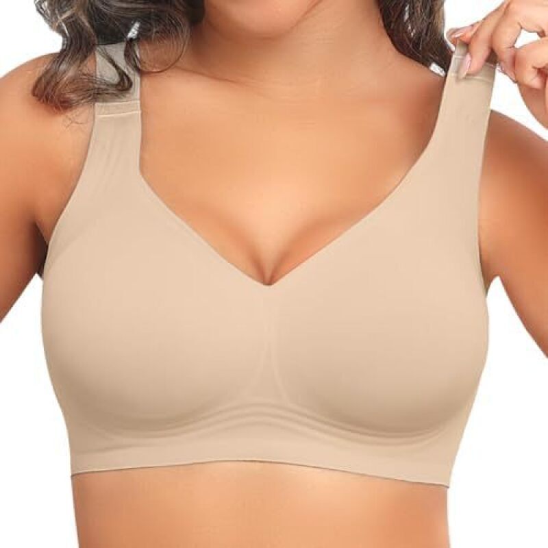 女性用シームレスワイヤレスプッシュアップブラ、フルカバー、幅 - Mastectomy Bra Pocket のレビューと価格